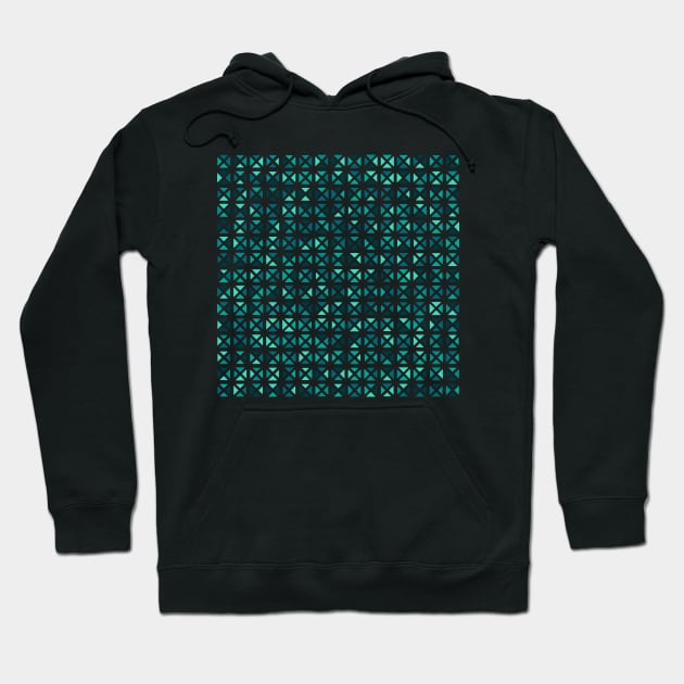 Rounded Triangle Pattern (Teal) Hoodie by John Uttley